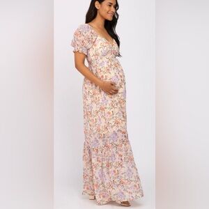 SOLD Pink Blush maternity Floral Maxi